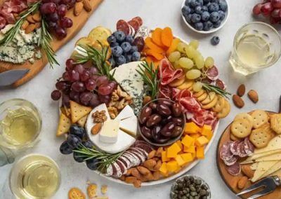 charcutería en platos